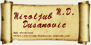 Miroljub Dušanović vizit kartica